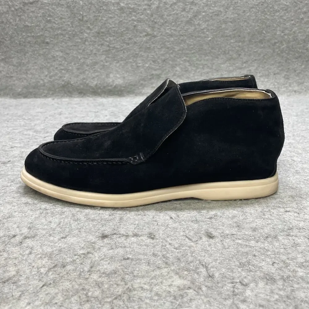 Conzuri Porto Noir Height Boost Loafers Mens US 12 EU 46 Black Suede Slip On